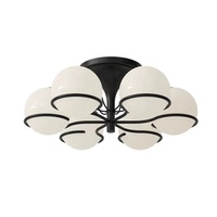 Luxe naturel espagnol albâtre marbre pierre cluster globe suspendu boule ronde suspension lampe Villa intérieur lustre décoratif
