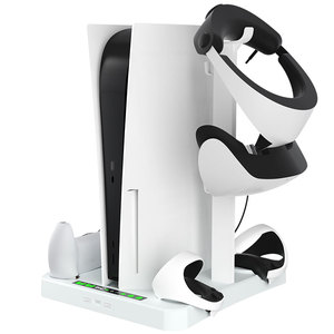 แท่นชาร์จคอนโทรลเลอร์ PS5 VR สำหรับอุปกรณ์เสริม <span class=keywords><strong>PSVR</strong></span> 2 พร้อมที่เก็บแว่นตาสำหรับคอนโซล PS5 รุ่นแผ่นดิสก์ พร้อมแท่นระบายความร้อน - Product Image 4