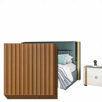 Panneaux muraux insonorisés modernes en WPC, design à lattes, revêtement mural intérieur pour hôtels, écoles, maisons, hôpitaux, salles à manger