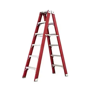BTADT Portable Warehouse Safety Insulated Double Side Fiberglass Electrical Step Ladder