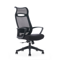 Chaise de bureau de direction ergonomique en maille avec dossier haut réglable et appui-tête, logo personnalisé