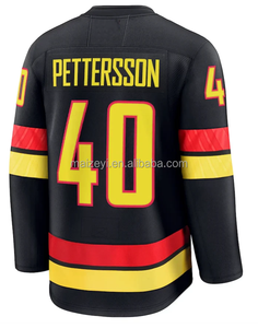 La Mejor Calidad, Cosido a Mano, Personalizable # 40 <span class=keywords><strong>Elias</strong></span> Pettersson # 43 Quinn Hughes # Camiseta Bordada de Hockey sobre Hielo Estadounidense de Brock Boeser Número 6 - Product Image 2