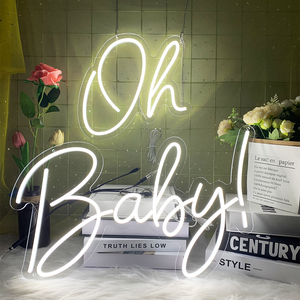 Panneau néon LED « Oh baby » en acrylique, lettres géantes personnalisables, lumière néon pour la maison et les bâtiments, lumière de fête nocturne, bande LED - Product Image 3