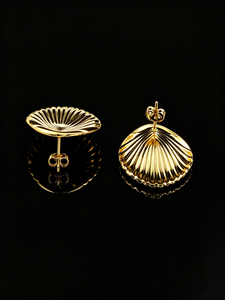 Boucles d'oreilles clous en acier inoxydable plaqué or <span class=keywords><strong>pour</strong></span> femmes, hypoallergéniques, style vintage coquillage, parfaites <span class=keywords><strong>pour</strong></span> offrir en <span class=keywords><strong>cadeau</strong></span> - Product Image 4