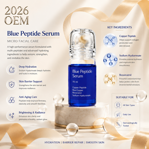 Suero Facial de Péptidos de Cobre OEM ODM 10ml, Esencia Hidratante y Humectante con Péptidos Azules, Cuidado de la Piel, Logotipo Personalizado, Marca Privada de Fábrica - Product Image 3