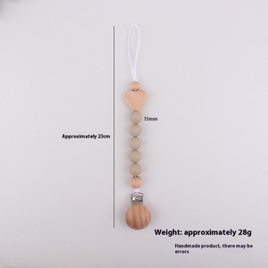 Clip en bois Offre Spéciale perles de silicone porte-sucette chaîne anti-chaîne accessoire pour bébé - Product Image 4