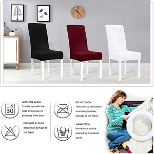 Black Spandex Stretch <strong>Chair</strong> Slipcover <strong>6</strong>-<strong>Seater</strong> Universal Removable Washable <strong>Dining</strong> <strong>Chair</strong> <strong>Cover</strong> Houss De Chaise - Product Image 5