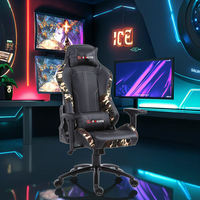 Chaise de jeu moderne ergonomique pour PC, grande et haute, en cuir synthétique, en nylon et PU avec cadre en métal, nouveau produit