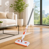 Serpillère automatique à fixation rapide pour serviettes et chiffons, avec tige en acier inoxydable PP, légère, tête rotative, pour le nettoyage des sols, des poussières et des cheveux