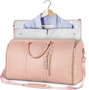 Large Carry on Women Travel Garment <b>Bags</b> Wholesale 2 in 1 Hanging <b>Suit</b> PU Leather Duffle <b>Bag</b> Gifts for Women - Product Image 1