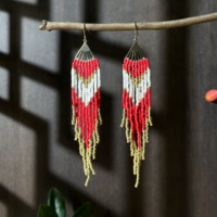 AHAYA Boucles d'oreilles pendantes à pampilles perlées colorées style bohème en alliage de cuivre, accessoire de mode féminin pour sublimer votre style