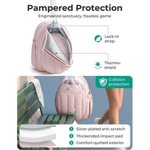 BAGSMART Mochila de tenis acolchada 30-40L con compartimento para zapatos para mujer rosa - Product Image 3