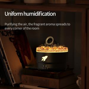 Difusor de Aromaterapia Ultrasónico Eléctrico Mini de Plástico Colorido con Llama LED de 200 ml para el Hogar, Controlado por Aplicación - Product Image 2