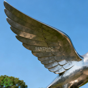 Escultura de Paloma en Acero Inoxidable Pulido Espejo Senzhao, Arte Metálico Contemporáneo para Decoración de Jardín, Parque o Espacio Comercial - Product Image 4