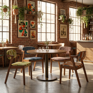 <strong>Mid</strong> <strong>Century</strong> Z Shape Solid Wood <strong>Dining</strong> <strong>Chair</strong> Ash Wood Retro Upholstered Armchair Vintage Restaurant Furniture <strong>Table</strong> <strong>and</strong> <strong>Chair</strong> Set - Product Image 1