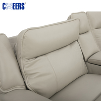MANWAH CHEERS Modernes 5-Sitzer Elektrisches L-förmiges Ecksofa mit Liegefunktion Smart Set Leder-Sofa Wohnzimmermöbel