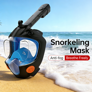 Máscara de Snorkel con Vista Panorámica Completa, Equipo de Natación Impermeable con Sistema Dry Top, Soporte de Cámara Integrado Desmontable para Buceo - Product Image 6