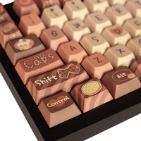 Cute Dessert Bunny PBT Keycaps | 129 Keys Cherry Profile | Dye-Sublimated Sweet Pastry Design for MX Mechanical Keyboards