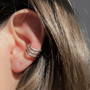 Nhà Máy Bán buôn mở nhiều lớp S925 Sterling Bạc Clip bông tai Hoops Ear Cuff Bông tai đồ trang sức - Product Image 3