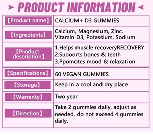 OEM/ODM Marque Privée Gummies de Haute Qualité pour le Soutien Immunitaire et la Récupération Musculaire CALCIUM+D3 - Product Image 6