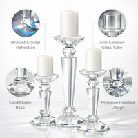 Porte-bougie en cristal K9 de luxe, porte-bougie en verre pour bougie pilier, centre de table de mariage, décoration de la maison, vente en gros, design personnalisé