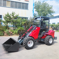 Charge utile nominale de 1,6 tonne, mini-chargeur agricole à 4 roues motrices, chargeur frontal télescopique avec plusieurs accessoires