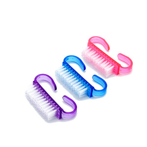 Brosse plastique à récurer pour ongles, mini klaxon de bœuf, pour nettoyage de la poussière, outil de manucure, pédicure, Nail Art, 1 pièce - Product Image 1