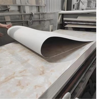 Panneau mural décoratif en PVC plastique brillant ignifuge 1220x2440x3mm, imitation marbre, revêtement mural intérieur, vente en gros