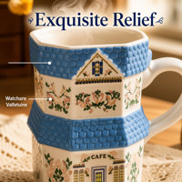 Nouvelle Arrivée Tasse en Céramique Maison de Noël Sous Glaçure avec Poignée pour Café, Lait et Usage Personnel