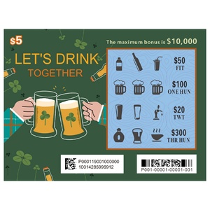 Tarjeta de Lotería Rasca y Gana para Eventos Sociales, Nuevo Diseño, Impresión Digital, Papel con Núcleo Negro, Juego de Lotería - Product Image 3