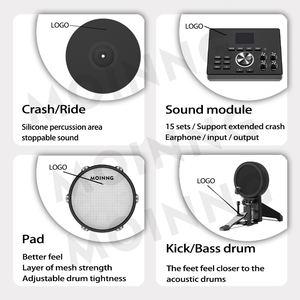 MOINNG Instrument de musique <span class=keywords><strong>Batterie</strong></span> électronique Fabrication professionnelle Conception <span class=keywords><strong>acoustique</strong></span> Percussion <span class=keywords><strong>Batterie</strong></span> électronique - Product Image 3