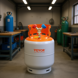 Vevor 30lb Lpg <b>Gas</b> <b>Cylinder</b> Steel Tank With Y Valve For Refrigerant Recovery And Reclaim - Product Image 2