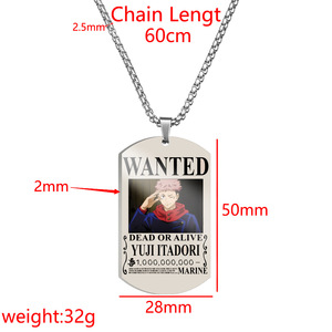 Commercio all'ingrosso Hip Hop Punk Cartoon in acciaio inox Laser ciondolo Dog Tag collana <span class=keywords><strong>Anime</strong></span> per gli uomini - Product Image 6