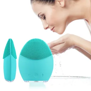 Portable waterproof face cleaner machine double sided silicone rechargeable facial cleansing brush