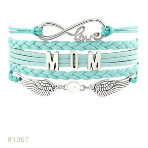 Pulseras de cuero hechas a medida para el hogar, brazaletes de cuero personalizados de fábrica para el amor infinito, Baby Shower, madre, padre, papá, hija, hijo e hijos - Product Image 2