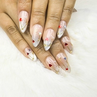 Almendra tipo A puro hecho a mano arte de uñas pequeño corazón puro dibujado a mano fábrica al por mayor