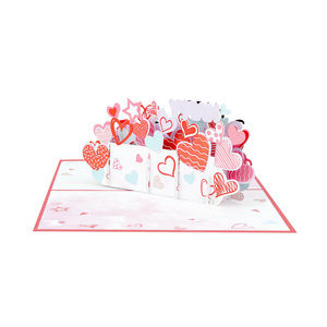 Happy Valentine's Day Pop Up Card Joyeux Anniversaire Fête des Mères Saint Valentin carte-cadeau carte d'invitation de mariage artisanat - Product Image 2