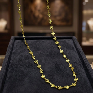 Collares de Cadena al por Mayor de Oro de 14K, 18K, 24K con Diseño Ashoka, Cadena de Latón, Collares de Moda, Diseño de Cadena Ashoka - Product Image 6