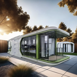 Casa prefabricada de cápsula espacial de resort prefabricada de 2 dormitorios movible económica con cocina y cerradura de puerta - Product Image 1