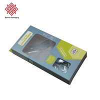 Boîte en carton personnalisée avec trou de suspension, fenêtre transparente en PET et insert blister, emballage de vente au détail pour accessoires de chargeur de téléphone