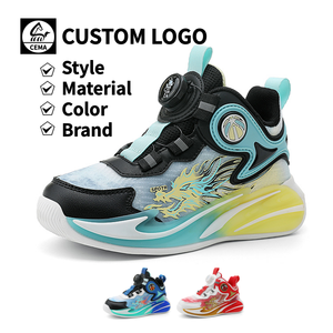 Chaussures de sport respirantes en cuir patchwork Cema pour enfants, légères, à semelle souple, pour le basketball, pour les plus âgés - Product Image 1