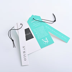 Custom Logo Brand Name Clothing Tags <strong>Labels</strong> Paper Hangtags with <strong>String</strong> for Shoes Bags and Own Fashion Design Clothing - Product Image 4