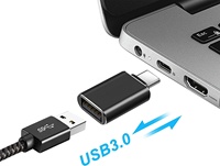 Adaptor OTG USB 3.0 Female ke Type-C Male untuk Laptop & Ponsel, Adaptor Daya dari Aluminium Alloy