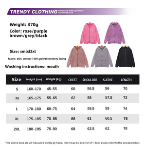 Designer 370gsm felpa traspirante felpa di lusso Vintage lavato giacca Zip <span class=keywords><strong>Premium</strong></span> Streetwear <span class=keywords><strong>XL</strong></span> ricamato solido limitato inverno - Product Image 5