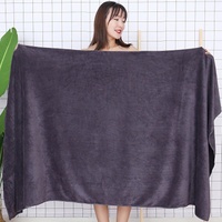 Ensemble de serviettes de bain XL en microfibre absorbante épaissie brillante de couleur pure serviette tissée avec logo pour la douche de spa de plage vente en gros