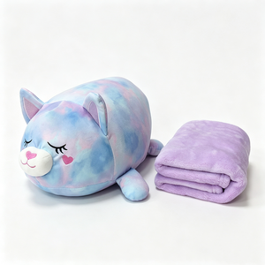 Peluche chat personnalisée, peluche chat tie-dye, ensemble couverture et peluche chat - Product Image 2
