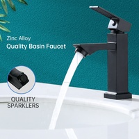 Robinet de lavabo moderne en alliage de zinc, à montage sur plan, poignée unique, eau froide uniquement, pour salle de bain, en céramique