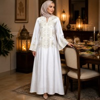 Robe longue personnalisée pour fêtes et festivals, avec broderie florale exquise, manches évasées, tenue maxi ample, Abaya ODM/OEM