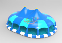 Piscine gonflable d'obstacles aquatiques pour l'extérieur et l'intérieur avec toit et couverture scellés en bâche PVC, grande capacité