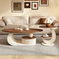 Ensemble de tables basses modernes de luxe léger avec structure métallique et hauteur réglable pour salon, combinaison simple pour la maison